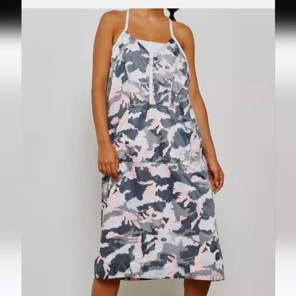 Nike Sportswear NSW Womens Dress Sz Large Pink Gray White Camo Racerback